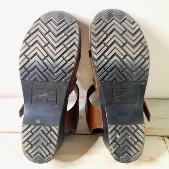 Dansko | Strappy Clog Sandals Chocolate Brown Leather Size 7.5 / 8 - Picture 5 of 10